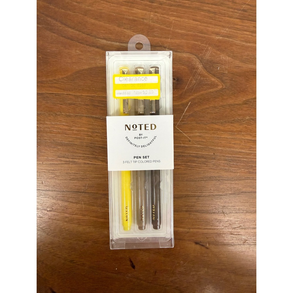 Noted by Post-it Felt Tip Colored Pen Set Yellow Tan Brown 3 Pack 34-8727-2882-8